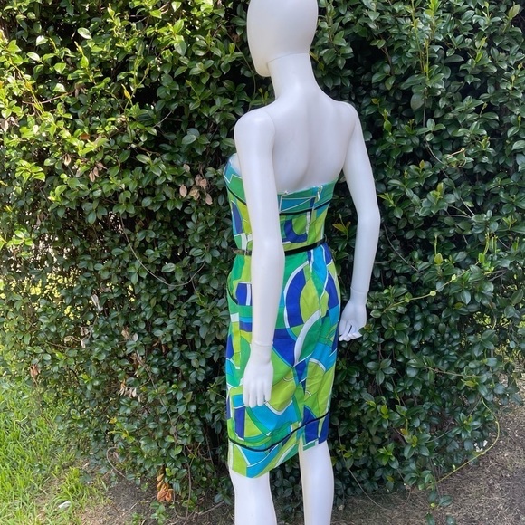 💋MAGGY London 70’s Psychedelic Funky Vintage Look Strapless Dress Size 10 - Picture 7 of 12